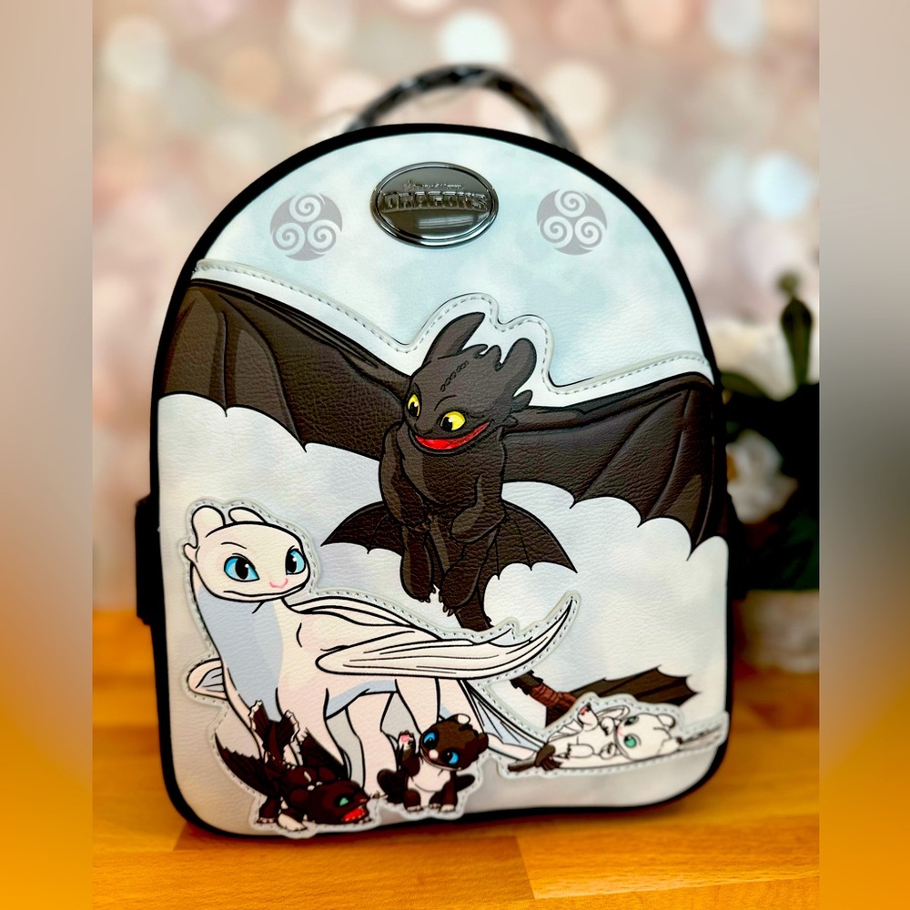 NWT! Toothless How to Train Your Dragon with Family Loungefly Mini Backpack